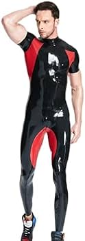Amazon.co.jp: 男性半袖スポーティキャットスーツラテックス